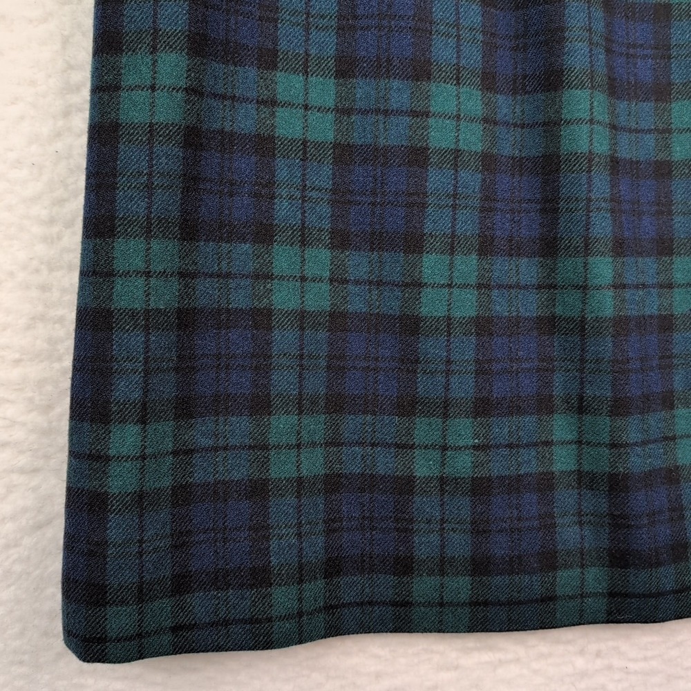 Vintage Pendleton Plaid Wool Skirt Size 6 A-Line Midi Pockets Green Blue Black - Picture 2 of 10